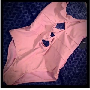 BeBe Dusty Rose Front Cutout Swimsuit - Size XL